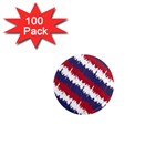 NY USA Candy Cane Skyline in Red White & Blue 1  Mini Magnets (100 pack)  Front