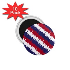 Ny Usa Candy Cane Skyline In Red White & Blue 1 75  Magnets (10 Pack)  by PodArtist