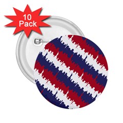 Ny Usa Candy Cane Skyline In Red White & Blue 2 25  Buttons (10 Pack)  by PodArtist