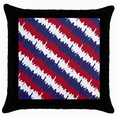 Ny Usa Candy Cane Skyline In Red White & Blue Throw Pillow Case (black) by PodArtist