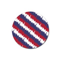 Ny Usa Candy Cane Skyline In Red White & Blue Magnet 3  (round) by PodArtist