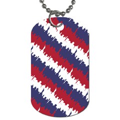 Ny Usa Candy Cane Skyline In Red White & Blue Dog Tag (one Side) by PodArtist