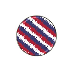 Ny Usa Candy Cane Skyline In Red White & Blue Hat Clip Ball Marker (4 Pack) by PodArtist