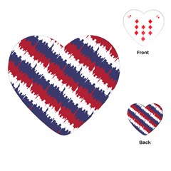 Ny Usa Candy Cane Skyline In Red White & Blue Playing Cards (heart)  by PodArtist