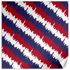 Ny Usa Candy Cane Skyline In Red White & Blue Canvas 12  X 12   by PodArtist