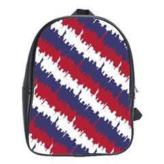 Ny Usa Candy Cane Skyline In Red White & Blue School Bag (large) by PodArtist