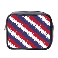 Ny Usa Candy Cane Skyline In Red White & Blue Mini Toiletries Bag 2-side by PodArtist