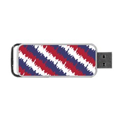 Ny Usa Candy Cane Skyline In Red White & Blue Portable Usb Flash (one Side) by PodArtist