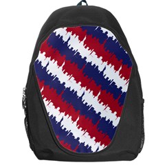 Ny Usa Candy Cane Skyline In Red White & Blue Backpack Bag by PodArtist