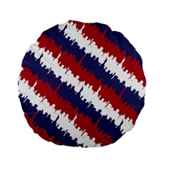 Ny Usa Candy Cane Skyline In Red White & Blue Standard 15  Premium Round Cushions by PodArtist