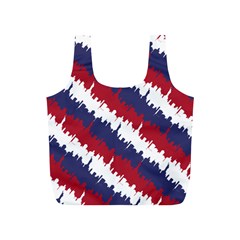 Ny Usa Candy Cane Skyline In Red White & Blue Full Print Recycle Bags (s)  by PodArtist