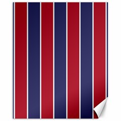 Large Red White And Blue Usa Memorial Day Holiday Vertical Cabana Stripes Canvas 16  X 20   by PodArtist