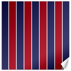 Large Red White And Blue Usa Memorial Day Holiday Vertical Cabana Stripes Canvas 20  X 20   by PodArtist