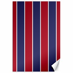 Large Red White And Blue Usa Memorial Day Holiday Vertical Cabana Stripes Canvas 20  X 30   by PodArtist