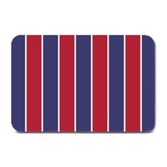 Large Red White And Blue Usa Memorial Day Holiday Vertical Cabana Stripes Plate Mats by PodArtist