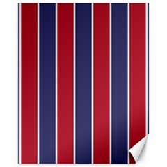 Large Red White And Blue Usa Memorial Day Holiday Vertical Cabana Stripes Canvas 11  X 14   by PodArtist