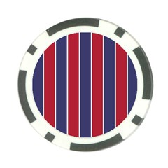 Large Red White And Blue Usa Memorial Day Holiday Vertical Cabana Stripes Poker Chip Card Guard (10 Pack) by PodArtist