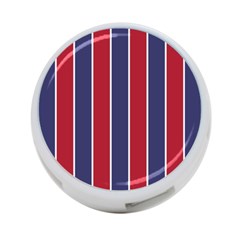 Large Red White And Blue Usa Memorial Day Holiday Vertical Cabana Stripes 4-port Usb Hub (two Sides)  by PodArtist