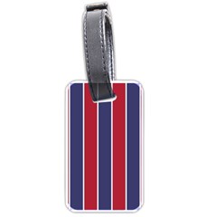 Large Red White And Blue Usa Memorial Day Holiday Vertical Cabana Stripes Luggage Tags (one Side)  by PodArtist