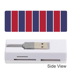 Large Red White And Blue Usa Memorial Day Holiday Vertical Cabana Stripes Memory Card Reader (stick)  by PodArtist