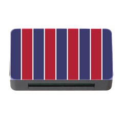 Large Red White And Blue Usa Memorial Day Holiday Vertical Cabana Stripes Memory Card Reader With Cf by PodArtist