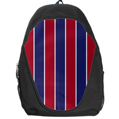 Large Red White And Blue Usa Memorial Day Holiday Vertical Cabana Stripes Backpack Bag by PodArtist