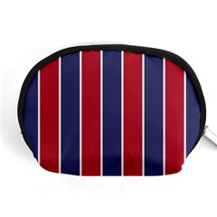 Large Red White And Blue Usa Memorial Day Holiday Vertical Cabana Stripes Accessory Pouches (medium)  by PodArtist