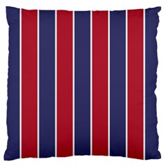 Large Red White And Blue Usa Memorial Day Holiday Vertical Cabana Stripes Standard Flano Cushion Case (two Sides) by PodArtist