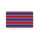 Large Red White and Blue USA Memorial Day Holiday Horizontal Cabana Stripes Magnet (Name Card) Front