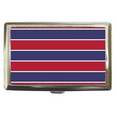 Large Red White And Blue Usa Memorial Day Holiday Horizontal Cabana Stripes Cigarette Money Cases by PodArtist