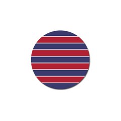 Large Red White And Blue Usa Memorial Day Holiday Horizontal Cabana Stripes Golf Ball Marker by PodArtist