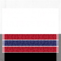 Large Red White And Blue Usa Memorial Day Holiday Horizontal Cabana Stripes Rectangular Jigsaw Puzzl by PodArtist