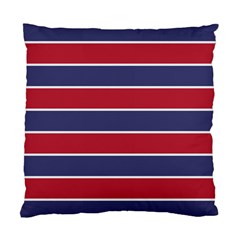 Large Red White And Blue Usa Memorial Day Holiday Horizontal Cabana Stripes Standard Cushion Case (two Sides) by PodArtist