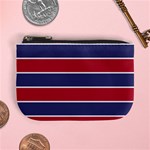 Large Red White and Blue USA Memorial Day Holiday Horizontal Cabana Stripes Mini Coin Purses Front