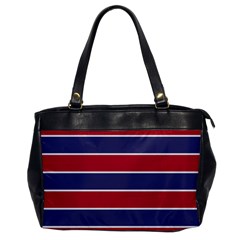 Large Red White And Blue Usa Memorial Day Holiday Horizontal Cabana Stripes Office Handbags by PodArtist