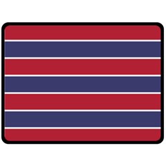 Large Red White And Blue Usa Memorial Day Holiday Horizontal Cabana Stripes Fleece Blanket (large)  by PodArtist