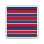 Large Red White and Blue USA Memorial Day Holiday Horizontal Cabana Stripes Memory Card Reader (Square)  Front