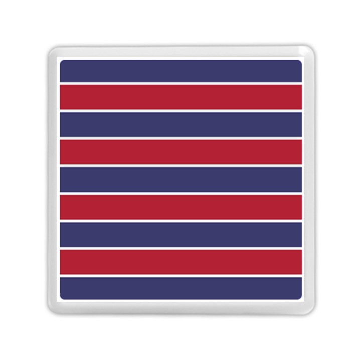 Large Red White and Blue USA Memorial Day Holiday Horizontal Cabana Stripes Memory Card Reader (Square) 