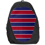 Large Red White and Blue USA Memorial Day Holiday Horizontal Cabana Stripes Backpack Bag Front