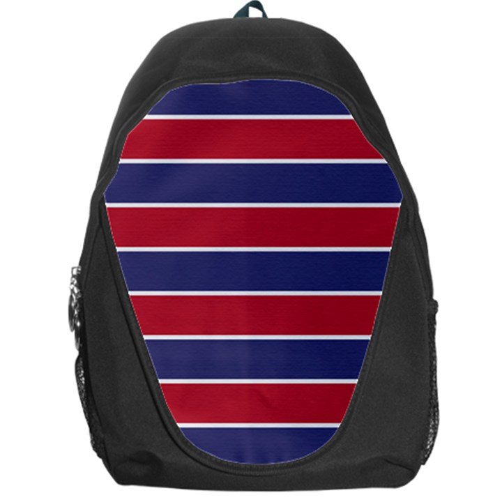 Large Red White and Blue USA Memorial Day Holiday Horizontal Cabana Stripes Backpack Bag