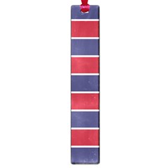 Large Red White And Blue Usa Memorial Day Holiday Horizontal Cabana Stripes Large Book Marks by PodArtist