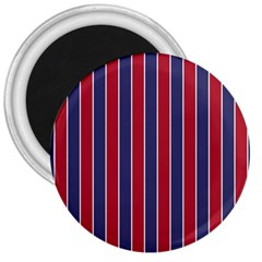 Large Red White And Blue Usa Memorial Day Holiday Pinstripe 3  Magnets by PodArtist