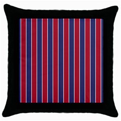 Large Red White And Blue Usa Memorial Day Holiday Pinstripe Throw Pillow Case (black) by PodArtist