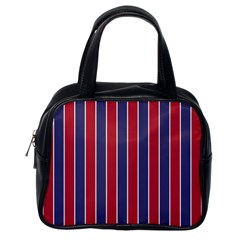 Large Red White And Blue Usa Memorial Day Holiday Pinstripe Classic Handbags (one Side) by PodArtist