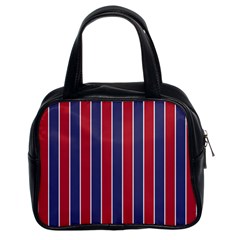 Large Red White And Blue Usa Memorial Day Holiday Pinstripe Classic Handbags (2 Sides) by PodArtist