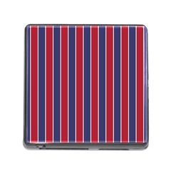 Large Red White And Blue Usa Memorial Day Holiday Pinstripe Memory Card Reader (square) by PodArtist