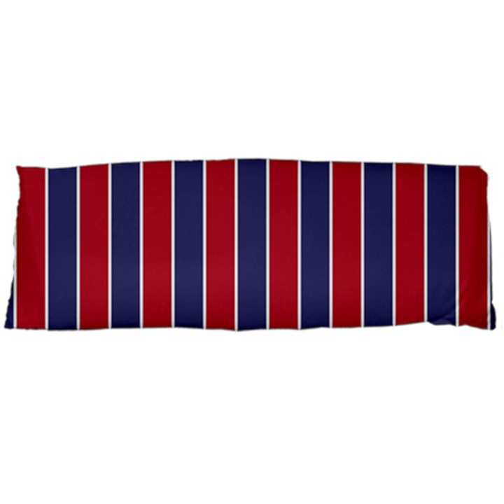 Large Red White and Blue USA Memorial Day Holiday Pinstripe Body Pillow Case (Dakimakura)