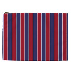 Large Red White And Blue Usa Memorial Day Holiday Pinstripe Cosmetic Bag (xxl)  by PodArtist