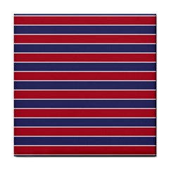 Large Red White And Blue Usa Memorial Day Holiday Pinstripe Tile Coasters by PodArtist