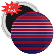 Large Red White And Blue Usa Memorial Day Holiday Pinstripe 3  Magnets (100 Pack) by PodArtist